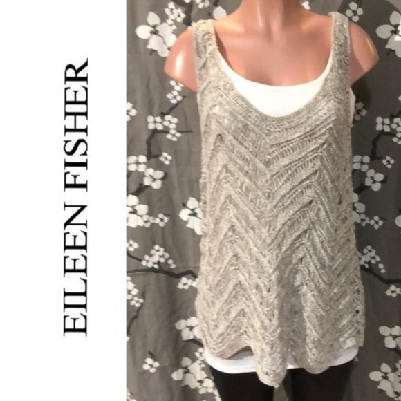 Eileen Fisher Tops - NWOT EILEEN FISHER Crochet Sweater Tank Top